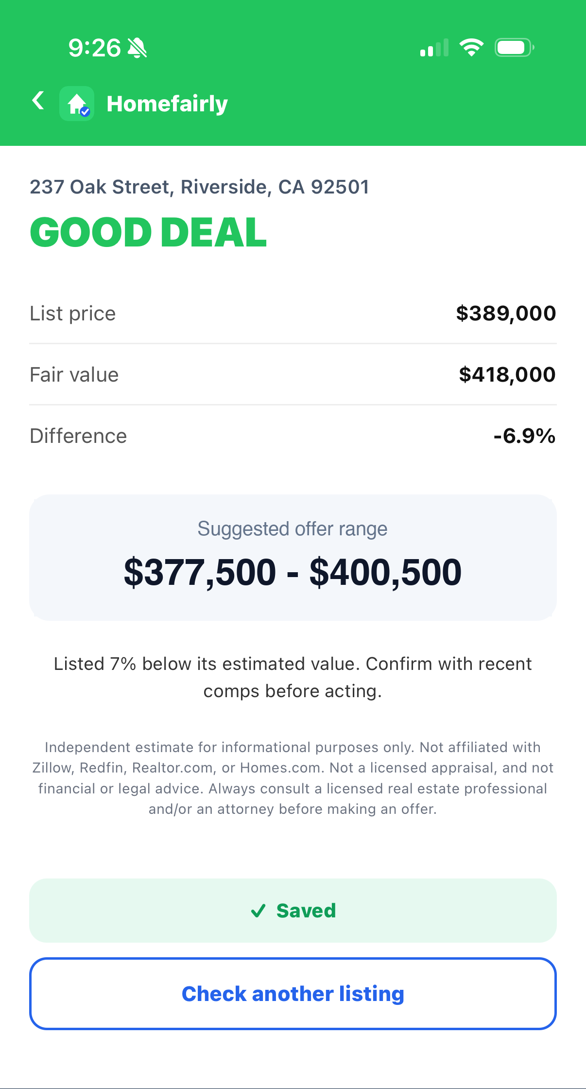 Good deal verdict